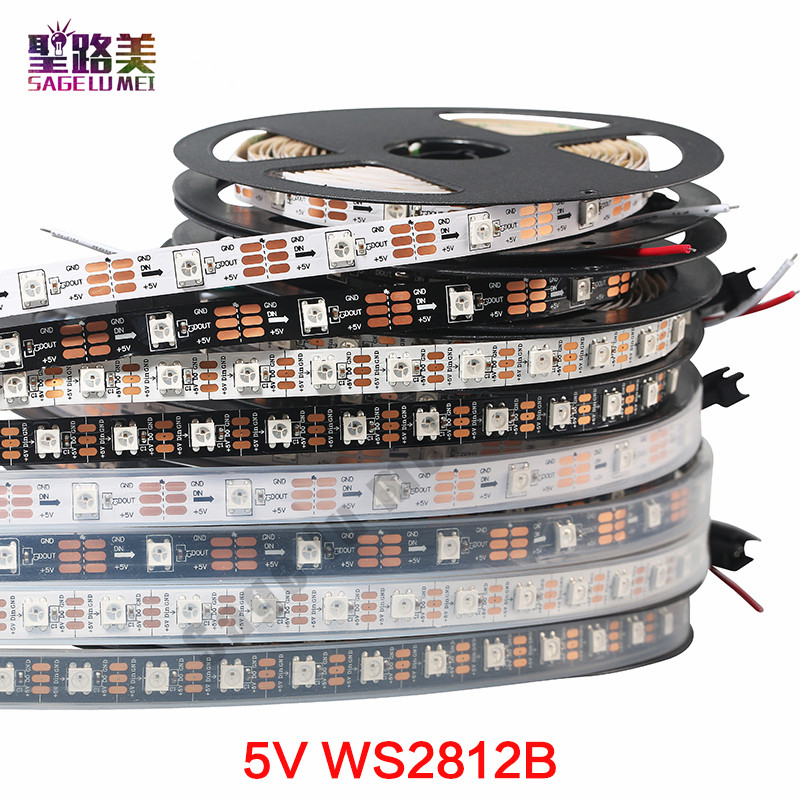  ּ   Ʈ RGB LED ȼ Ʈ Ʈ ,  ȭƮ PCB, IP30, 65/67, 1m, 5m, DC5V, WS2812B, WS2812
